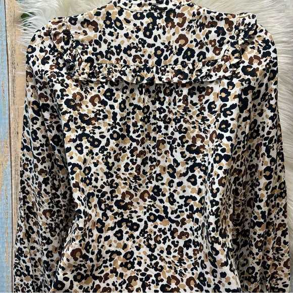 Anthro Maeve Katia Ruffled Long sleeve Button Down Size 0 - Picture 9 of 11